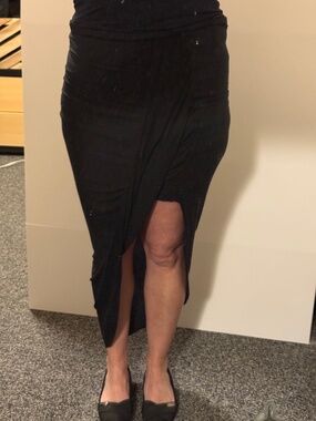 Express asymmetrical  black cotton skirt